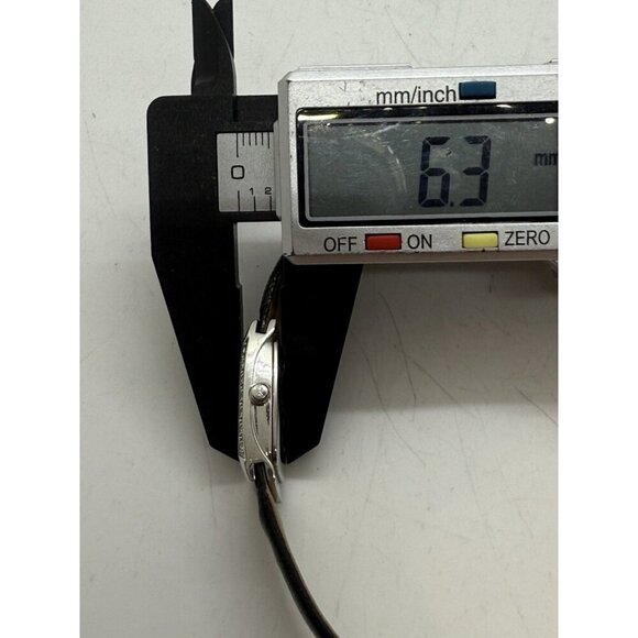 Skagen Denmark Steel Diamond Mother or Pearl Face Women's Watch Black Leather - Picture 7 of 7